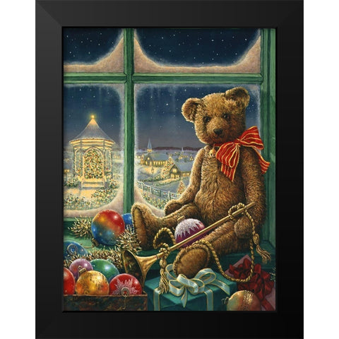 Bentley Celebrates Christmas Black Modern Wood Framed Art Print by Kruskamp, Janet