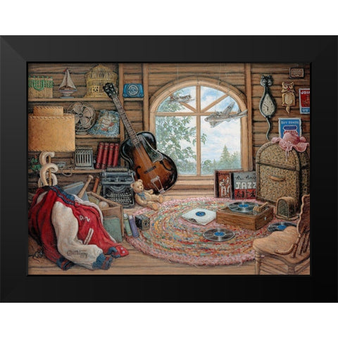 Attic Treasures Black Modern Wood Framed Art Print by Kruskamp, Janet