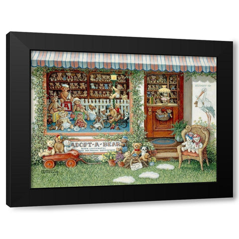 Adopt-A-Bear Black Modern Wood Framed Art Print by Kruskamp, Janet
