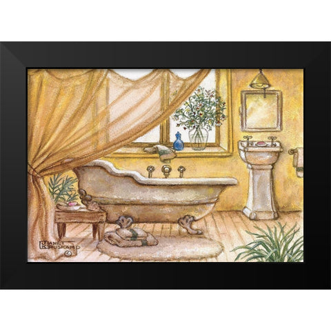 Vintage Bathtub II Black Modern Wood Framed Art Print by Kruskamp, Janet