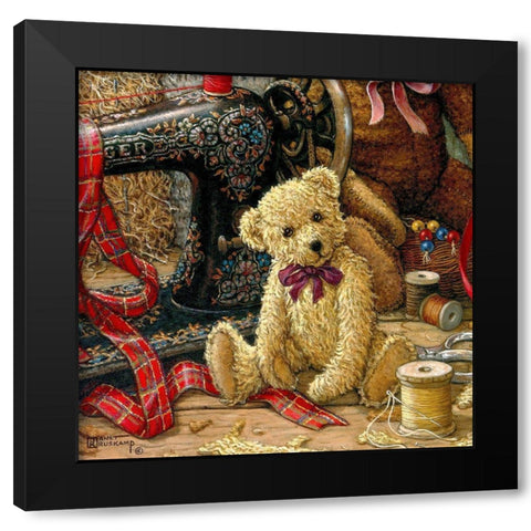 Brand New Bear I Black Modern Wood Framed Art Print by Kruskamp, Janet