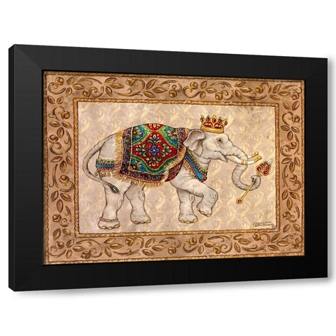 Royal Elephant I Black Modern Wood Framed Art Print with Double Matting by Kruskamp, Janet