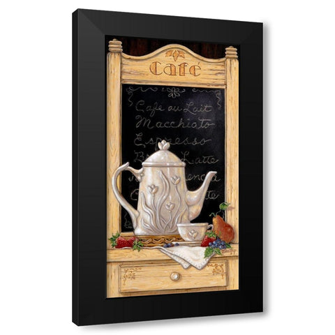 Coffee and Fruit I Black Modern Wood Framed Art Print with Double Matting by Kruskamp, Janet