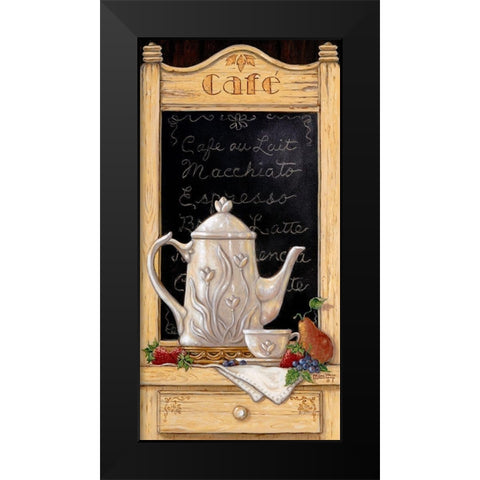 Coffee and Fruit I Black Modern Wood Framed Art Print by Kruskamp, Janet