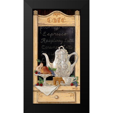 Coffee and Fruit II Black Modern Wood Framed Art Print by Kruskamp, Janet