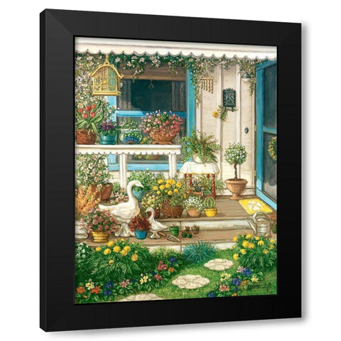 Spring Front Porch Black Modern Wood Framed Art Print with Double Matting by Kruskamp, Janet