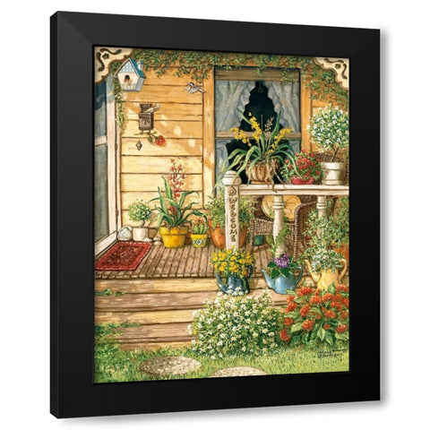 Summer Front Porch Black Modern Wood Framed Art Print with Double Matting by Kruskamp, Janet