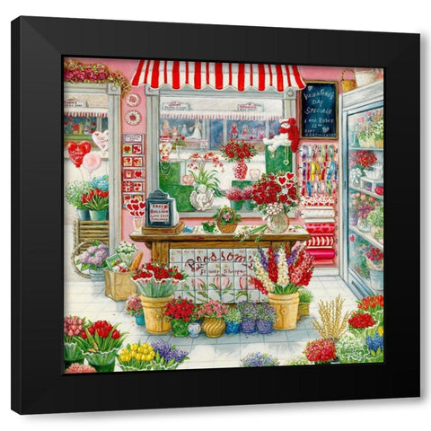 Blossoms Flower Shoppe Black Modern Wood Framed Art Print with Double Matting by Kruskamp, Janet