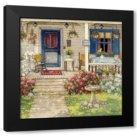 Front Porch in Maine Black Modern Wood Framed Art Print with Double Matting by Kruskamp, Janet