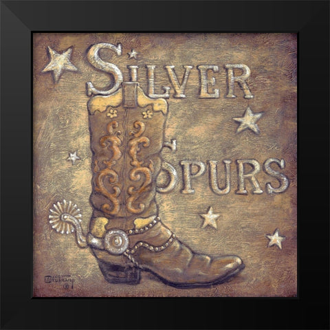 Silver Spurs Black Modern Wood Framed Art Print by Kruskamp, Janet
