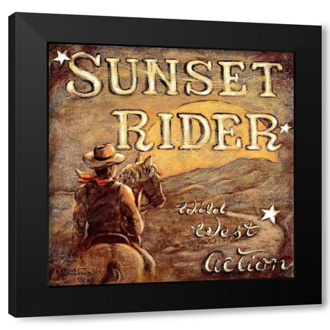 Sunset Rider Black Modern Wood Framed Art Print with Double Matting by Kruskamp, Janet