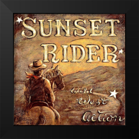 Sunset Rider Black Modern Wood Framed Art Print by Kruskamp, Janet