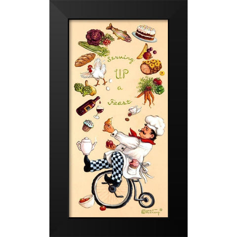 Serving Up A Feast Black Modern Wood Framed Art Print by Kruskamp, Janet