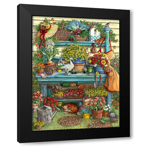 Welcome to Spring Black Modern Wood Framed Art Print by Kruskamp, Janet