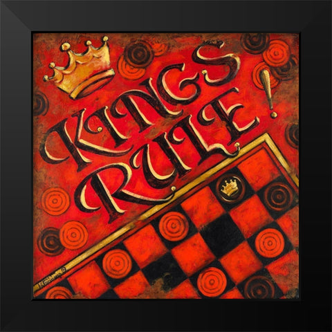 Kings Rule Black Modern Wood Framed Art Print by Kruskamp, Janet