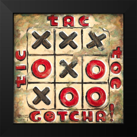 Tic Tac Toe Black Modern Wood Framed Art Print by Kruskamp, Janet