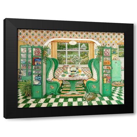 1940s Breakfast Nook Black Modern Wood Framed Art Print with Double Matting by Kruskamp, Janet
