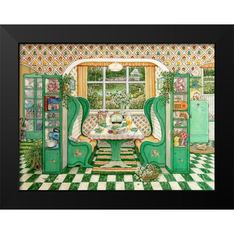 1940s Breakfast Nook Black Modern Wood Framed Art Print by Kruskamp, Janet