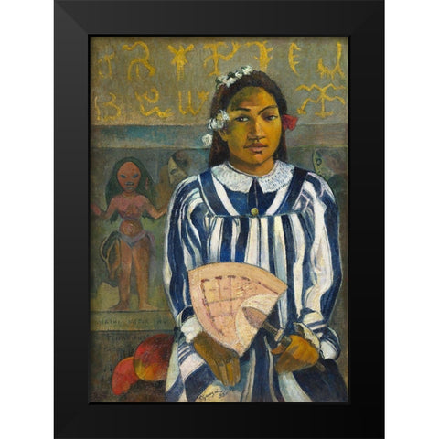Tehamana Has Many Parents or The Ancestors of Tehamana Black Modern Wood Framed Art Print by Gauguin, Paul