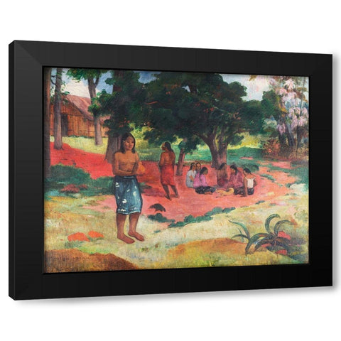 Whispered Words Black Modern Wood Framed Art Print with Double Matting by Gauguin, Paul