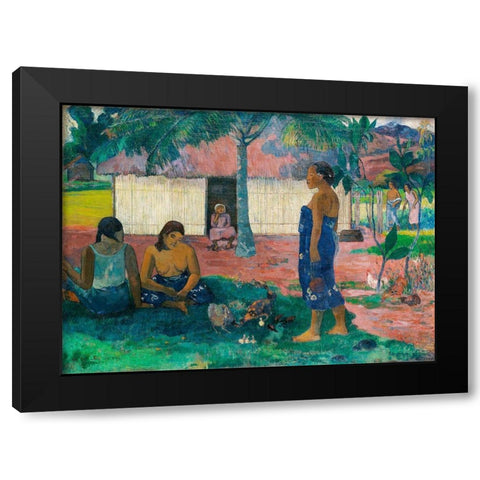 Why Are You Angry? Black Modern Wood Framed Art Print by Gauguin, Paul