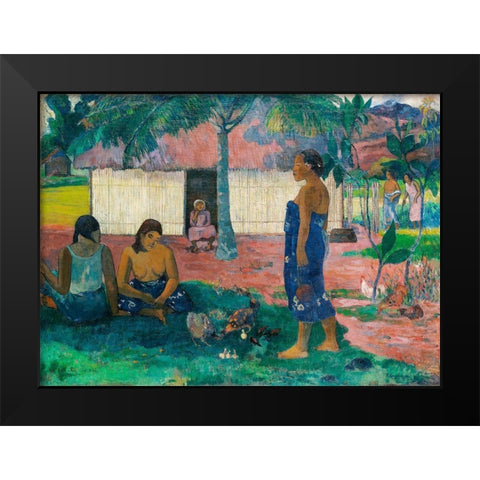 Why Are You Angry? Black Modern Wood Framed Art Print by Gauguin, Paul