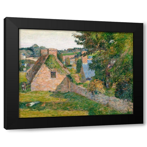 The Field of Derout-Lollichon Black Modern Wood Framed Art Print by Gauguin, Paul