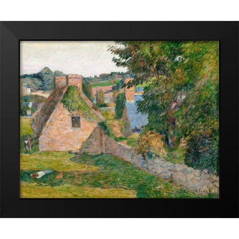 The Field of Derout-Lollichon Black Modern Wood Framed Art Print by Gauguin, Paul