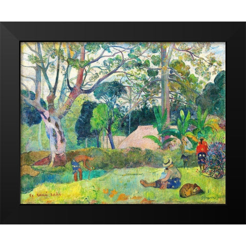 The Big Tree Black Modern Wood Framed Art Print by Gauguin, Paul