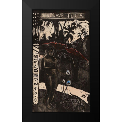 Delightful Land (Nave nave fenua), from the Noa Noa Suite Black Modern Wood Framed Art Print by Gauguin, Paul