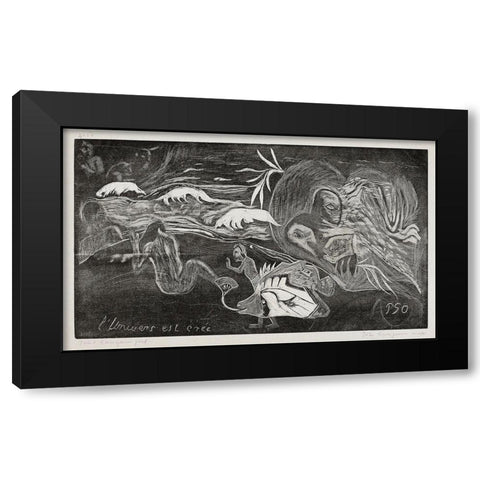 The Universe Is Being Created (Lunivers est cree), from the Noa Noa Suite Black Modern Wood Framed Art Print by Gauguin, Paul