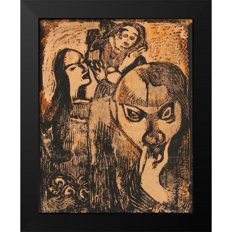 Memory of Meijer de Haan Black Modern Wood Framed Art Print by Gauguin, Paul