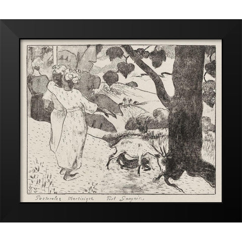 Pastorales Martiniques (Martinique Pastorals) Black Modern Wood Framed Art Print by Gauguin, Paul