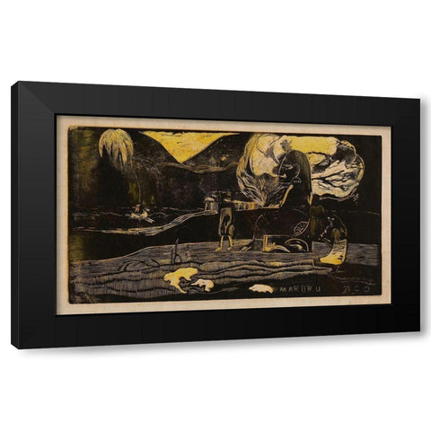 Offerings of Gratitude (Maruru), from the Noa Noa Suite Black Modern Wood Framed Art Print by Gauguin, Paul