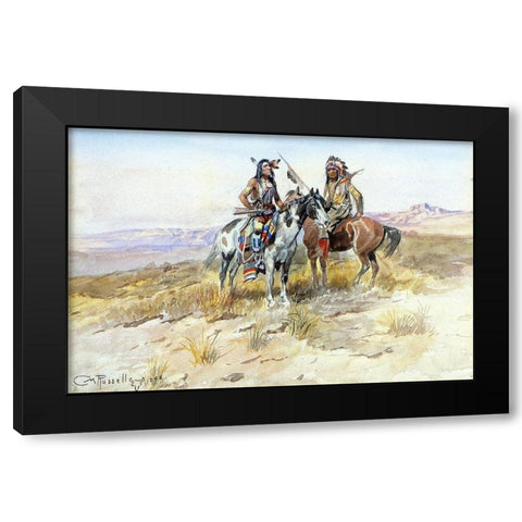 On the Prowl Black Modern Wood Framed Art Print with Double Matting by Russell, Charles Marion