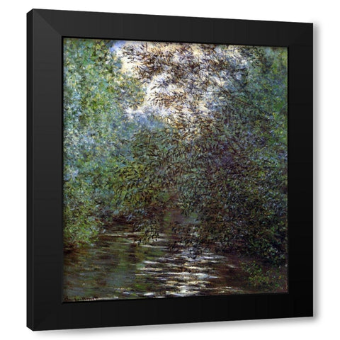Le Fleuve Aux Saules Black Modern Wood Framed Art Print by Monet, Claude