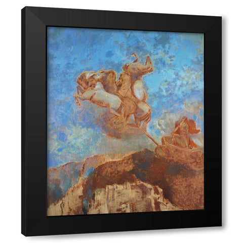 The Chariot of Apollo Black Modern Wood Framed Art Print by Redon, Odilon