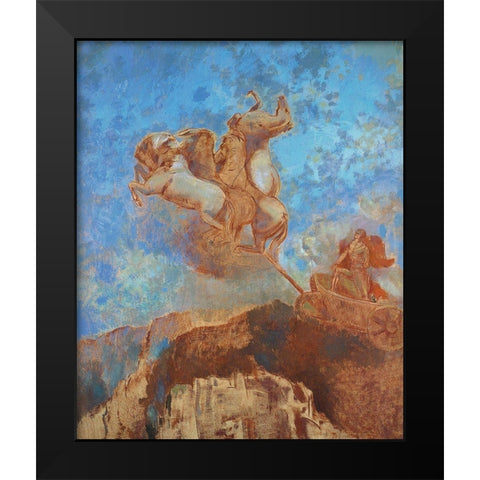 The Chariot of Apollo Black Modern Wood Framed Art Print by Redon, Odilon