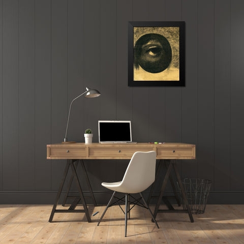 Vision Black Modern Wood Framed Art Print by Redon, Odilon