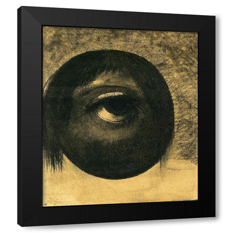 Vision Black Modern Wood Framed Art Print by Redon, Odilon