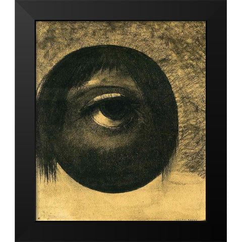 Vision Black Modern Wood Framed Art Print by Redon, Odilon
