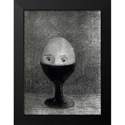 The Egg Black Modern Wood Framed Art Print by Redon, Odilon