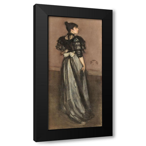 Mother of Pearl and Silver, The Andalusian Black Modern Wood Framed Art Print with Double Matting by Whistler, James McNeill