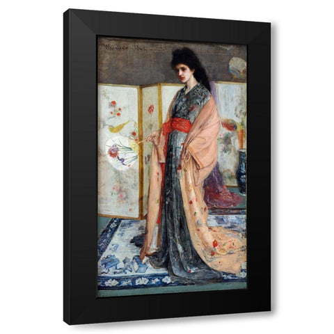 The Princess from the Land of Porcelain Black Modern Wood Framed Art Print with Double Matting by Whistler, James McNeill