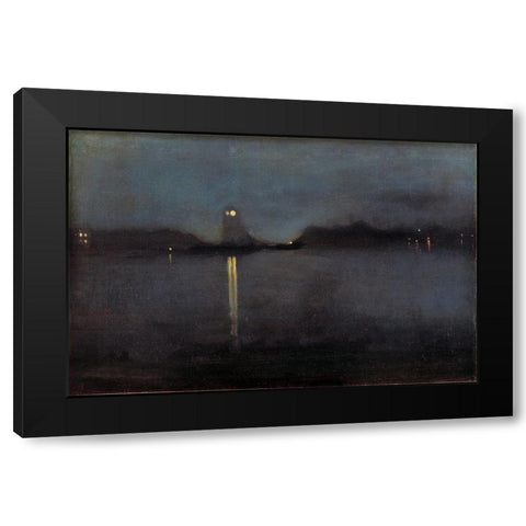 Nocturne Black Modern Wood Framed Art Print by Whistler, James McNeill
