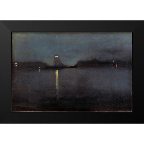 Nocturne Black Modern Wood Framed Art Print by Whistler, James McNeill