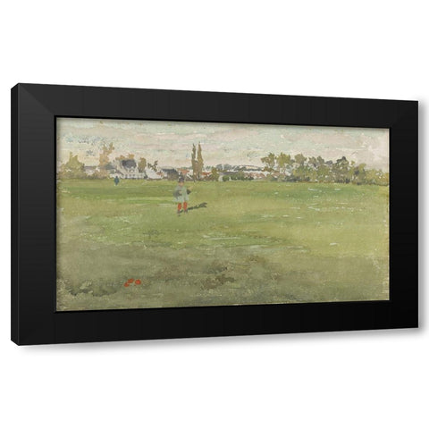 Green and Silver Beaulieu, Touraine Black Modern Wood Framed Art Print with Double Matting by Whistler, James McNeill