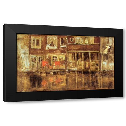 The Canal Amsterdam Black Modern Wood Framed Art Print by Whistler, James McNeill