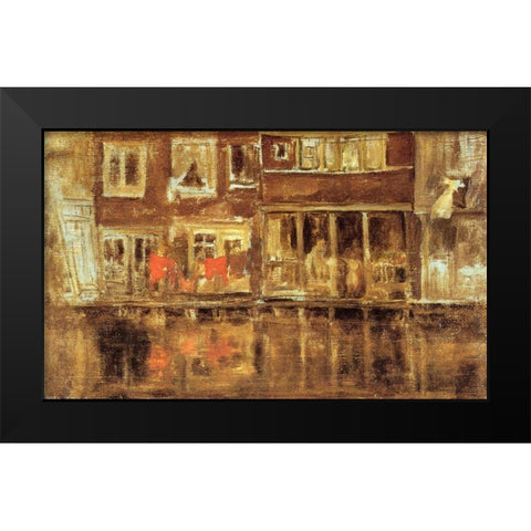 The Canal Amsterdam Black Modern Wood Framed Art Print by Whistler, James McNeill
