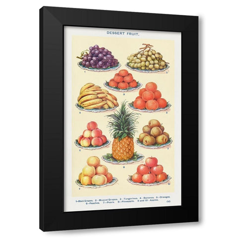 Dessert Fruit Black Modern Wood Framed Art Print by Mrs. Beeton''s Book of Household Management